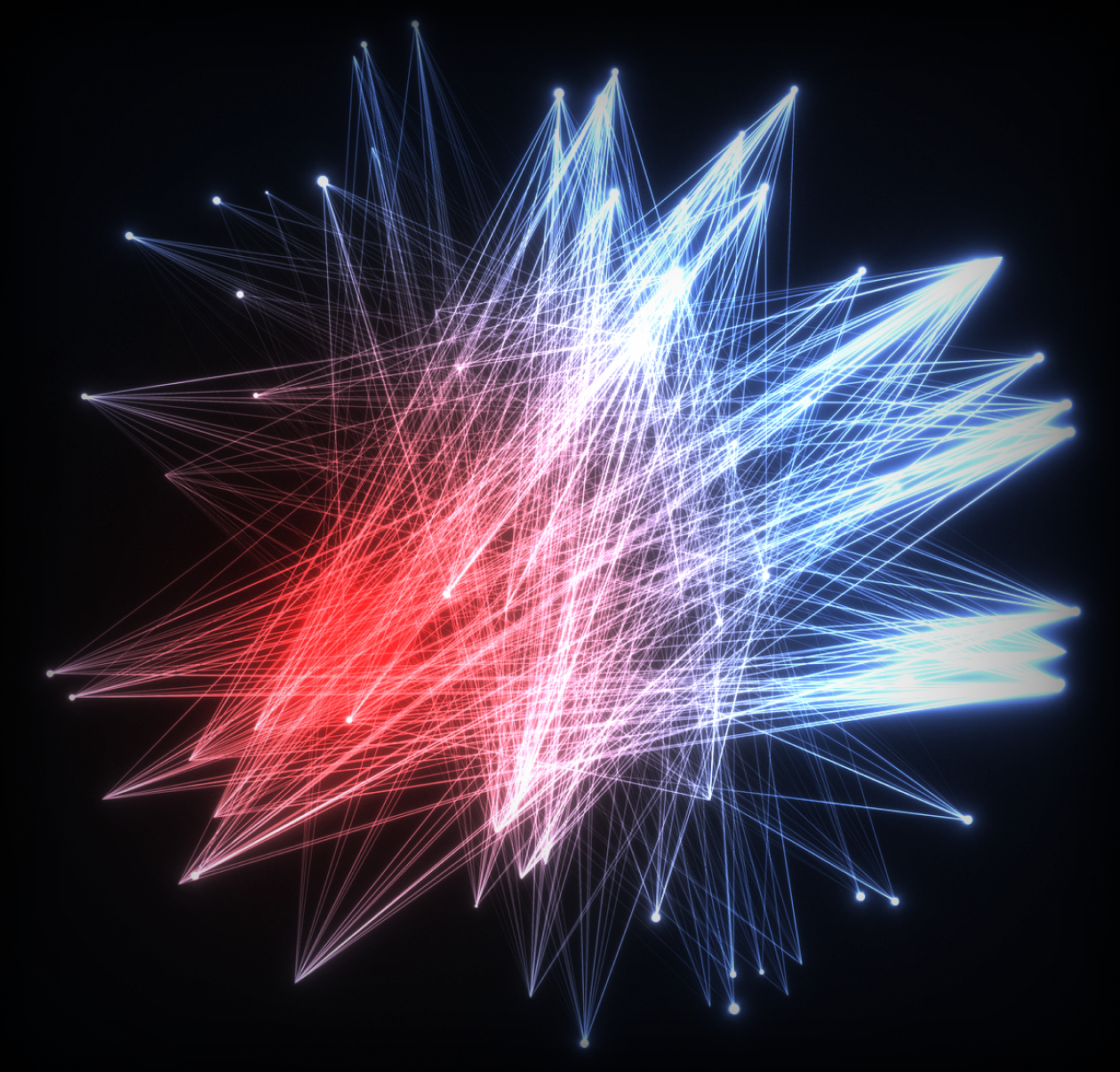 Abstract network of lines depicting multiple touchpoints