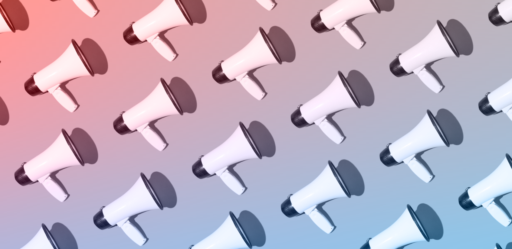 Rows of repeating megaphone images.