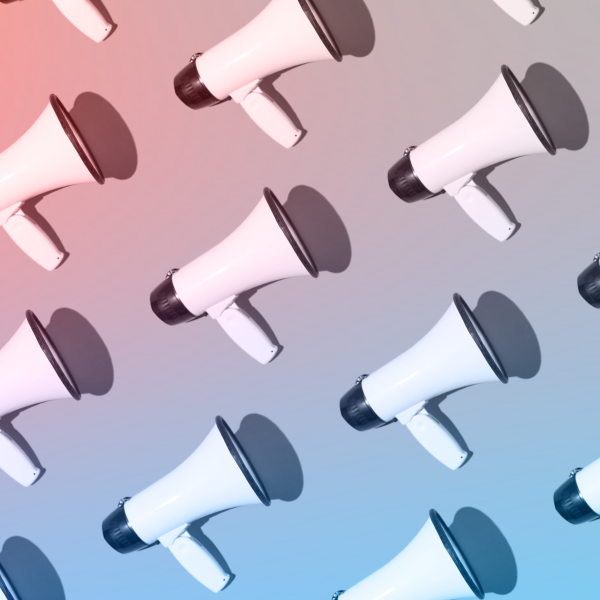 Rows of repeating megaphone images.